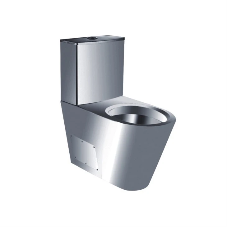 Prison Bol de toilettes en acier inoxydable avec couvercle de siège