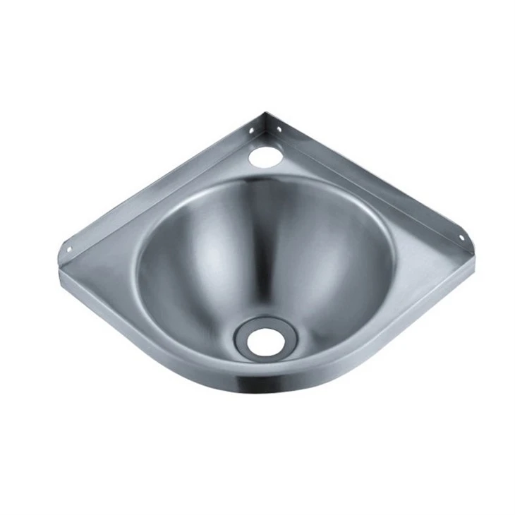 Bassin de lavage d'angle en acier inoxydable