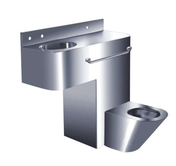 Toilette combinée en acier inoxydable pour la prison